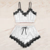 Lace Trim Satin Cami Set