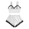 Lace Trim Satin Cami Set
