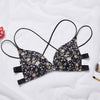 Floral Print One-piece Front Buckle Bra