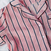 3 Piece Set Shirt+Shorts Striped+Headdress Casual Pajama Set