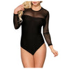 O Neck Mesh Long Slevee Bodysuits