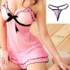 Pink Lace Baby Dolls Nightdress With Gstring