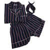 3 Piece Set Shirt+Shorts Striped+Headdress Casual Pajama Set