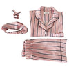 3 Piece Set Shirt+Shorts Striped+Headdress Casual Pajama Set