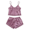 Sleeveless Lace Satin Nightwear Set