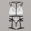 Transparent Bra Set & Garter White Sexy Lingerie